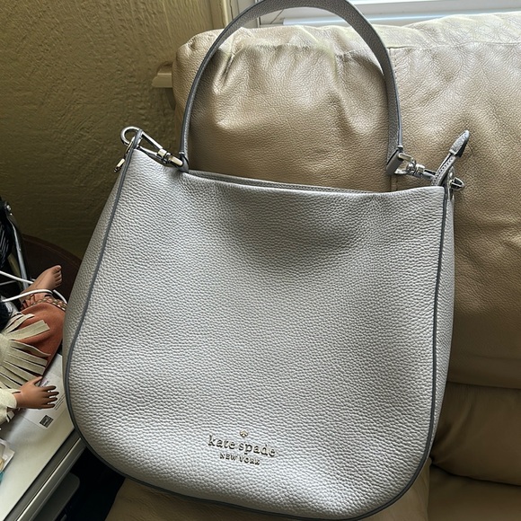 kate spade Bags Kate Spade Light Grey Handbag Poshmark